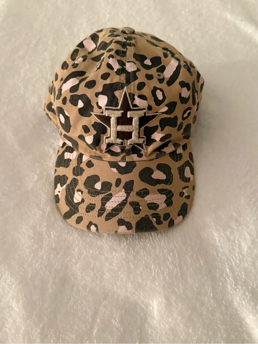 Houston Astros ’47 Women’s Leopard Print Adjustable Hat Pink/Tan